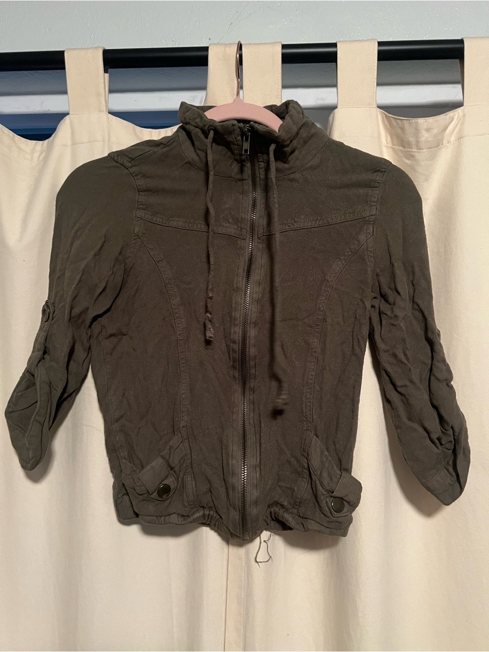 La Hearts Olive Green Lightweight Utility Jacket